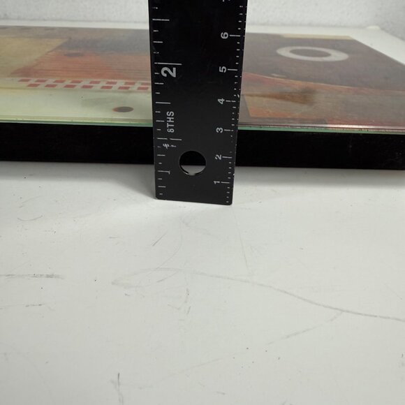 Abstract Glass Wall Art Panels Set Of 2 Artist Signed Geometric Hanging Gallery - Picture 8 of 16